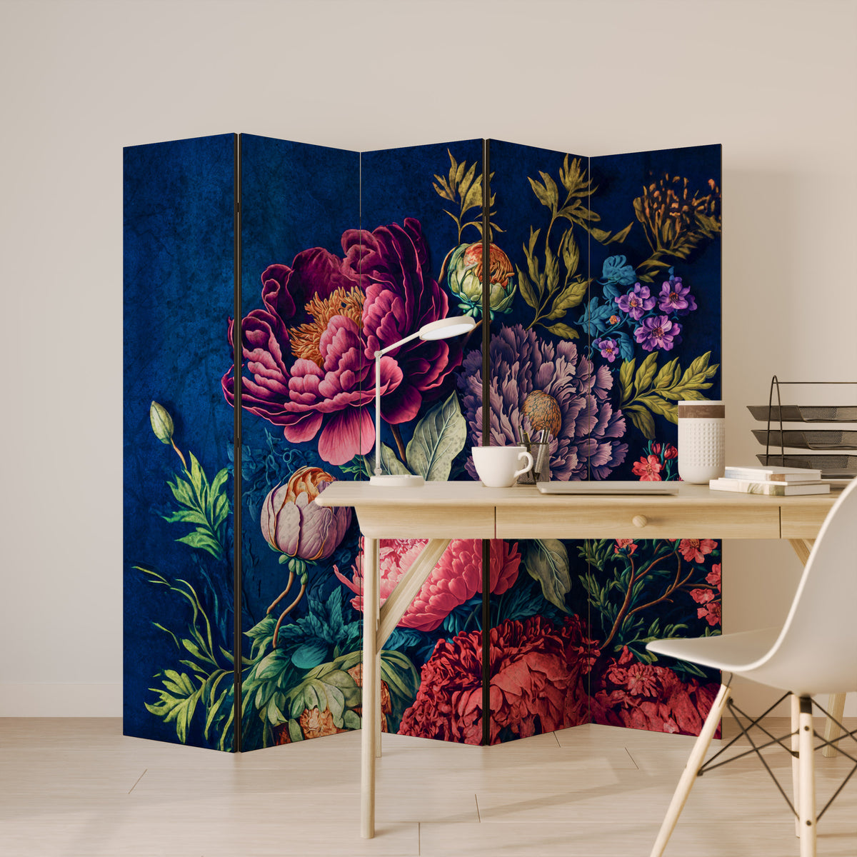 BLOOMING ELEGANCE Biombo de 5 Painéis