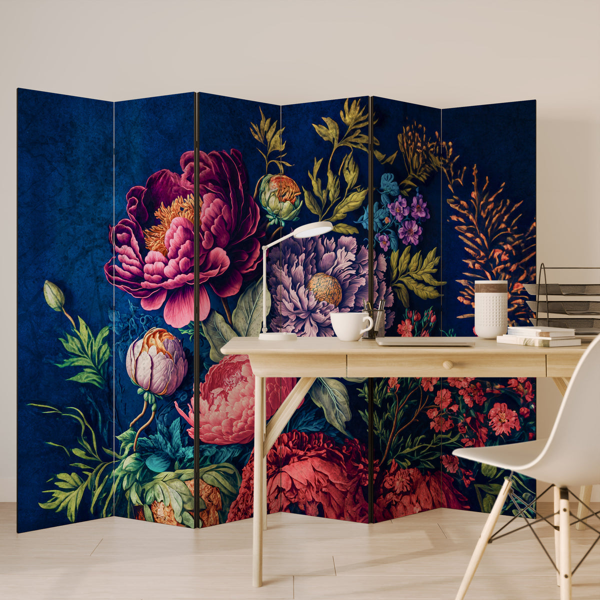 BLOOMING ELEGANCE Biombo de 6 Painéis