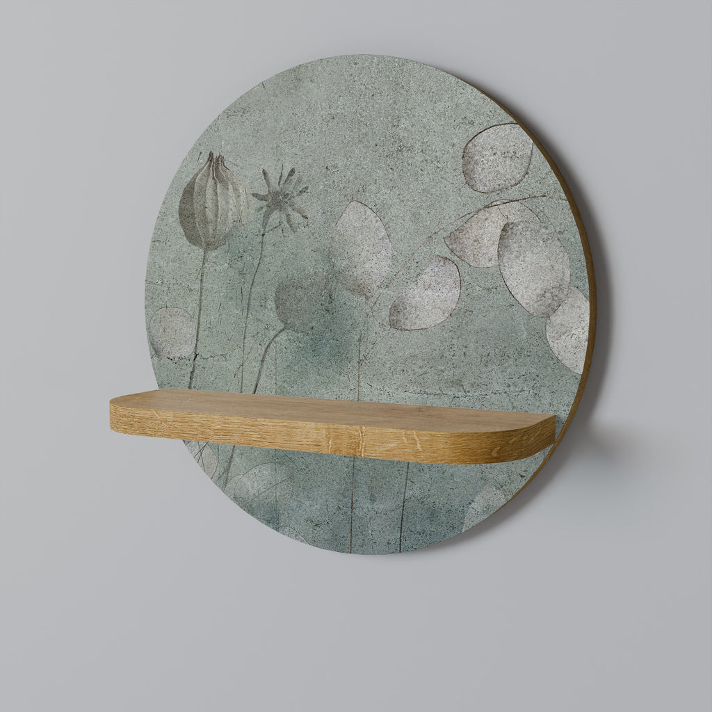 NIGHT LADY Prateleira Redonda Decorativa em Efeito Carvalho