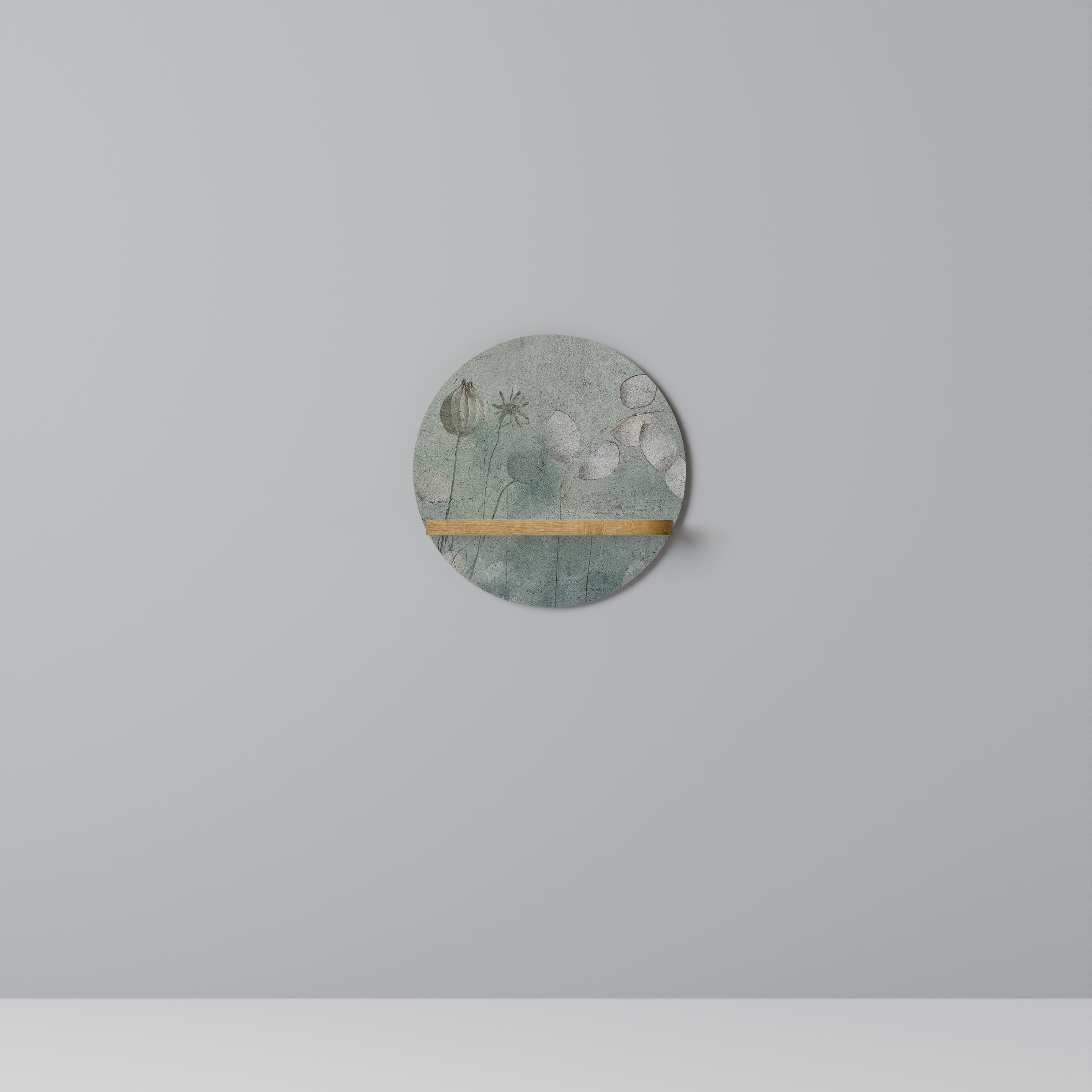 NIGHT LADY Prateleira Redonda Decorativa em Efeito Carvalho