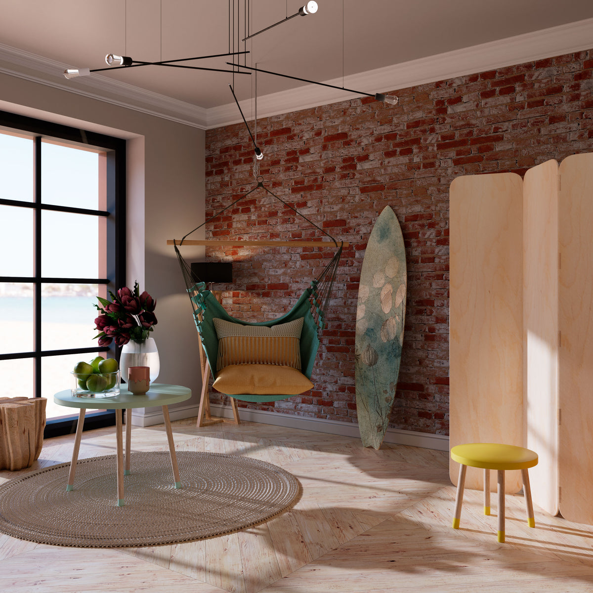 NIGHT LADY Painel Decorativo Prancha de Surf