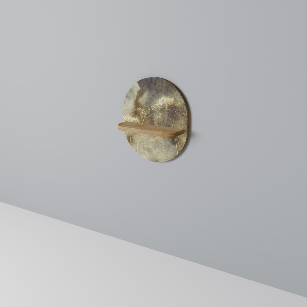 GENTLE POWER Prateleira Oval Decorativa em Efeito Carvalho