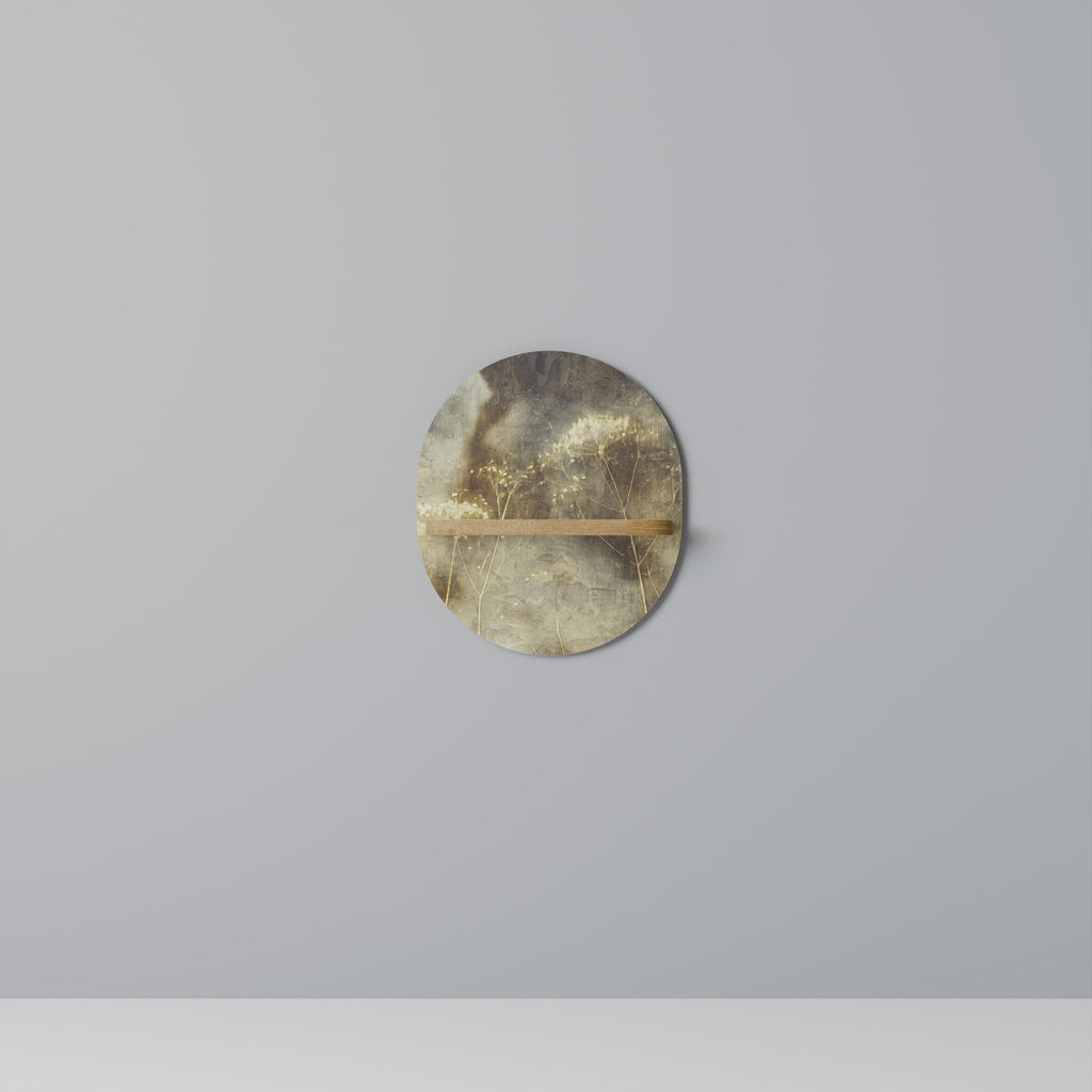 GENTLE POWER Prateleira Oval Decorativa em Efeito Carvalho