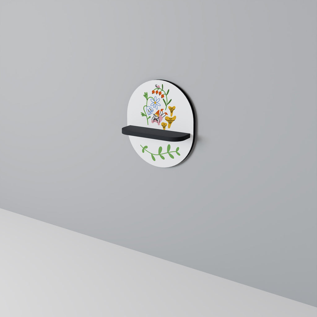 GARDEN LIFE Prateleira Oval Decorativa em Acabamento Preto