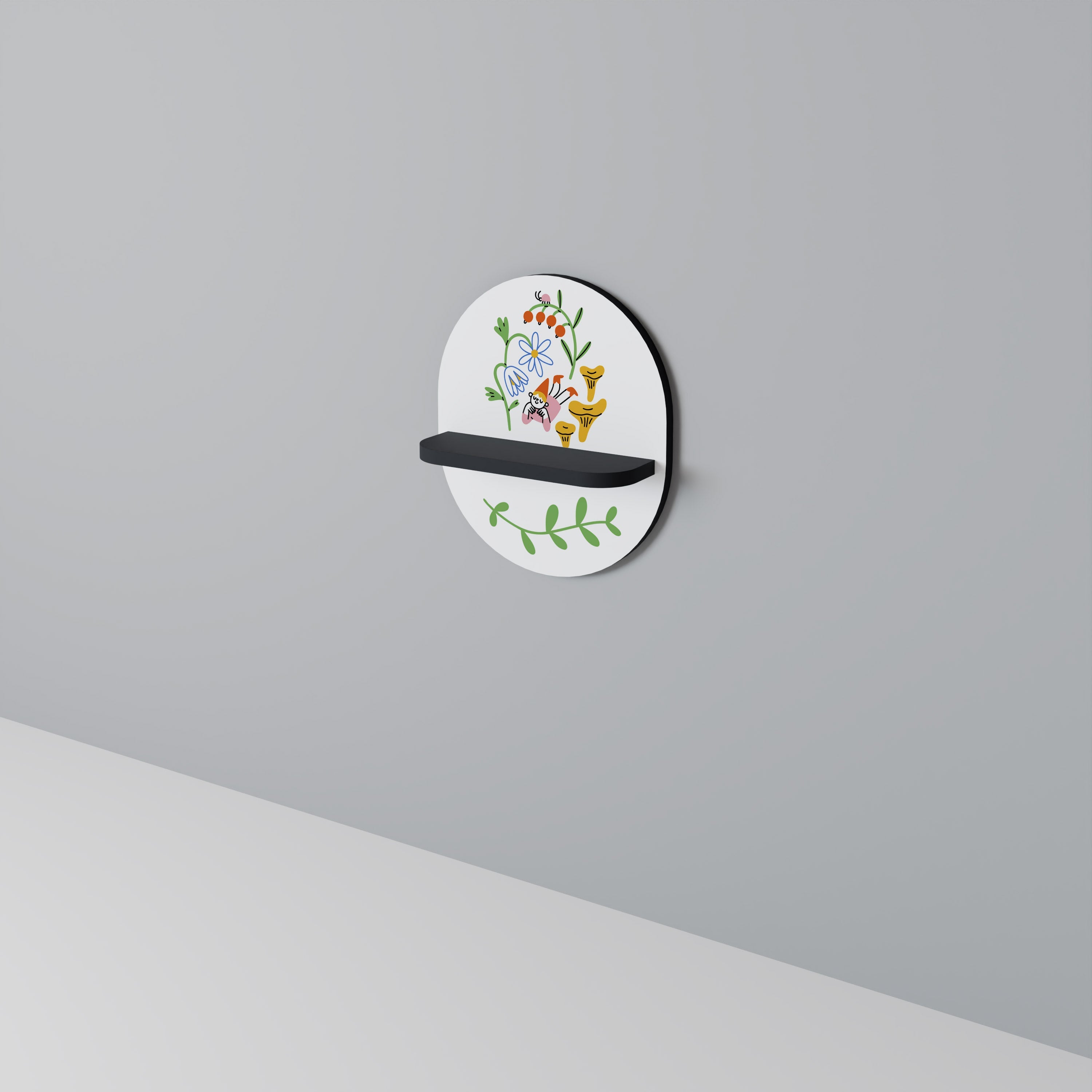 GARDEN LIFE Prateleira Oval Decorativa em Acabamento Preto