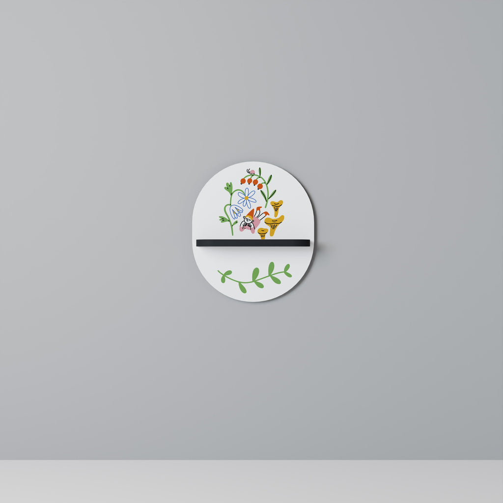 GARDEN LIFE Prateleira Oval Decorativa em Acabamento Preto