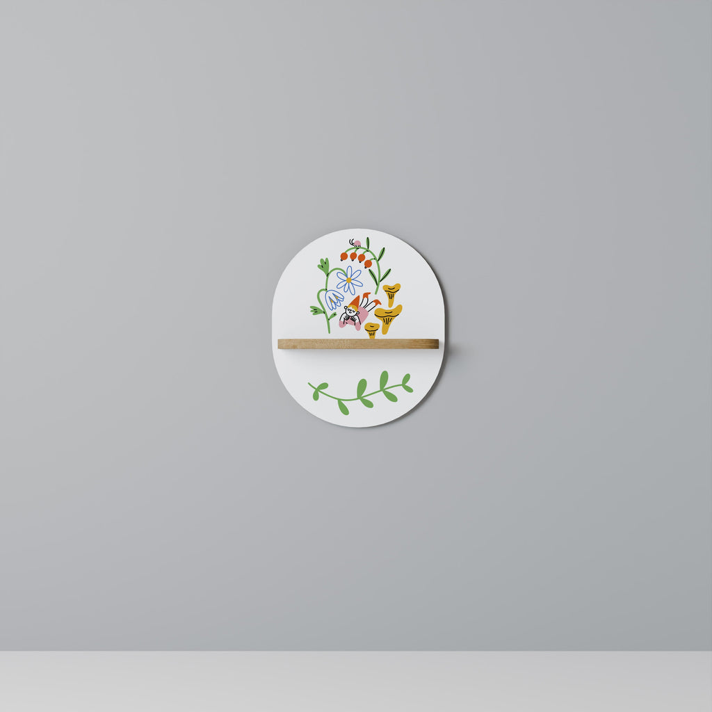 GARDEN LIFE Prateleira Oval Decorativa em Efeito Carvalho