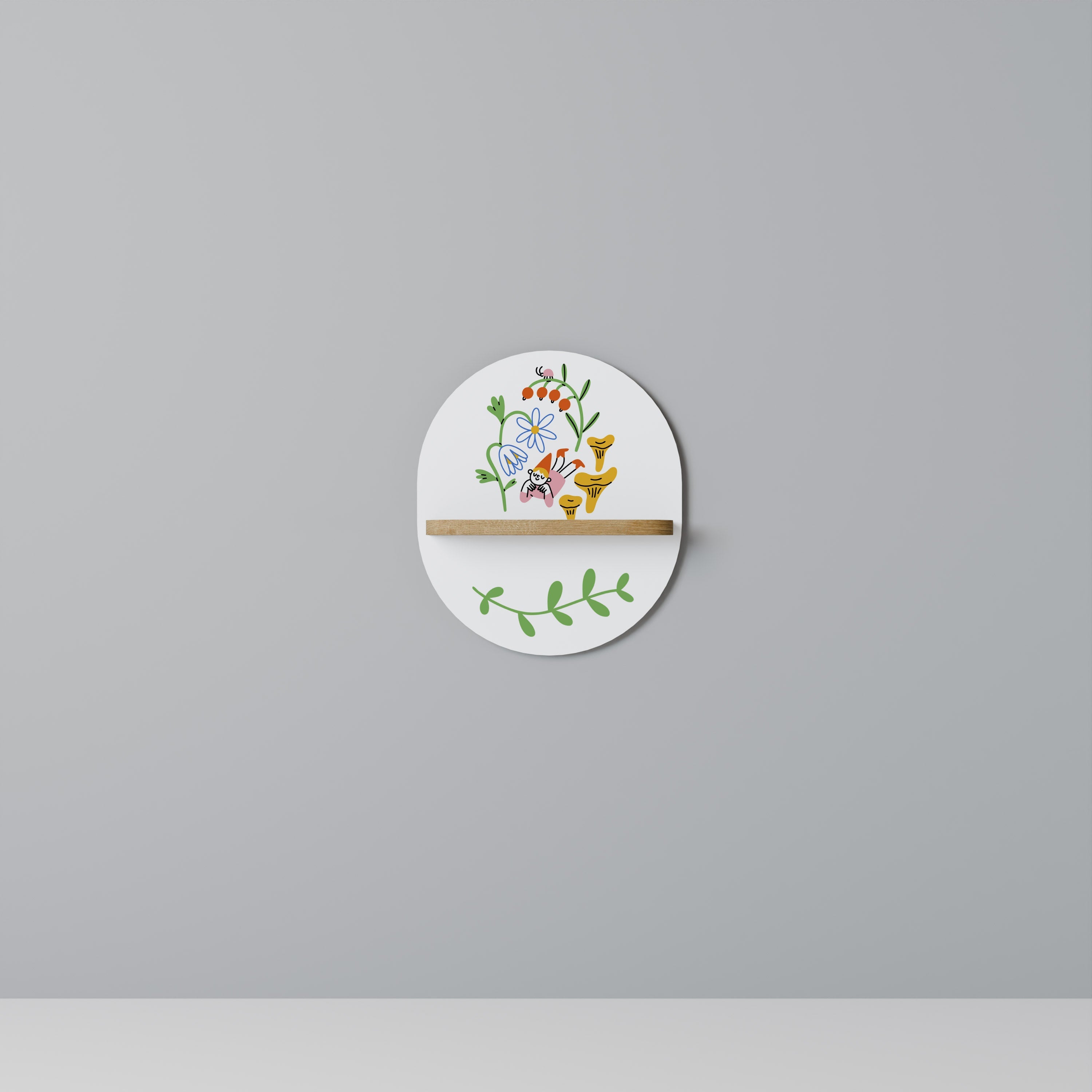 GARDEN LIFE Prateleira Oval Decorativa em Efeito Carvalho