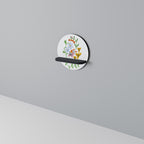 GARDEN LIFE Round Art Shelf In Black Finish