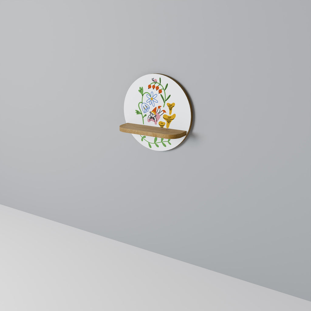 GARDEN LIFE Prateleira Redonda Decorativa em Efeito Carvalho