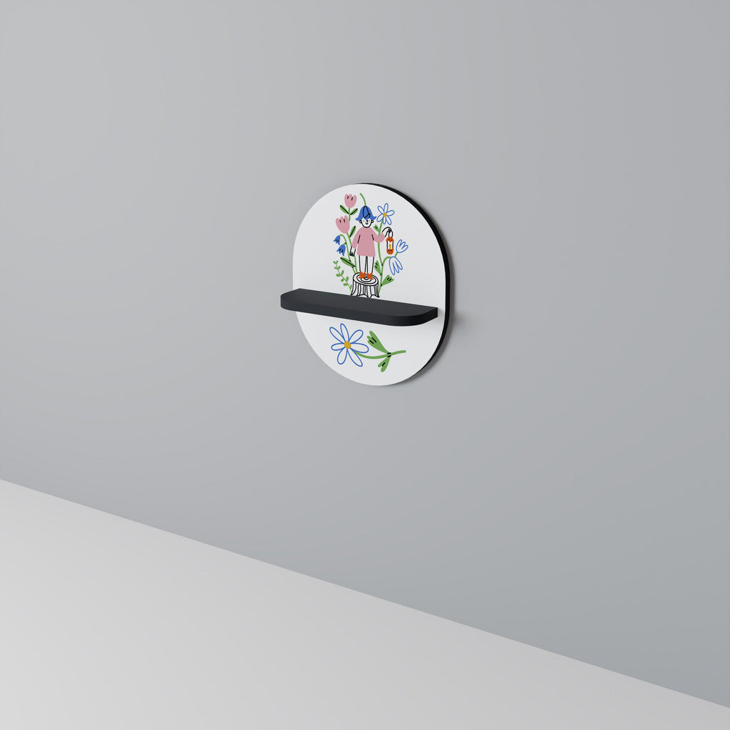 GARDEN GUARDIAN Prateleira Oval Decorativa em Acabamento Preto