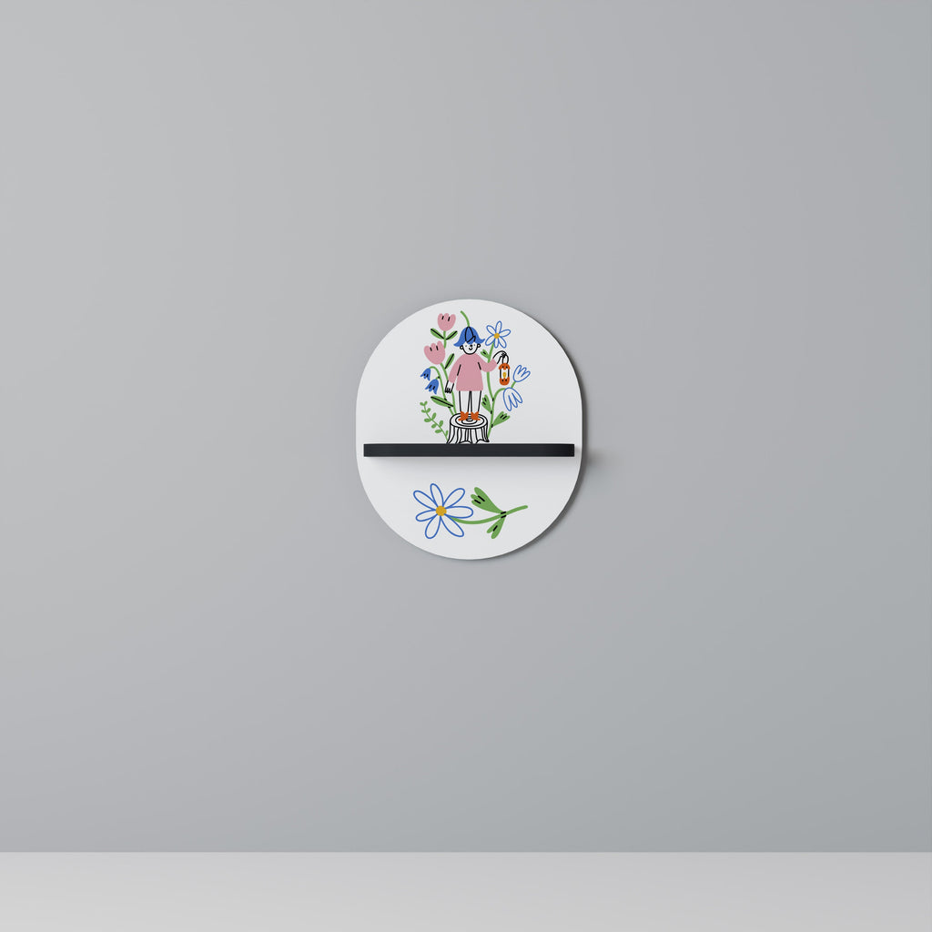 GARDEN GUARDIAN Prateleira Oval Decorativa em Acabamento Preto