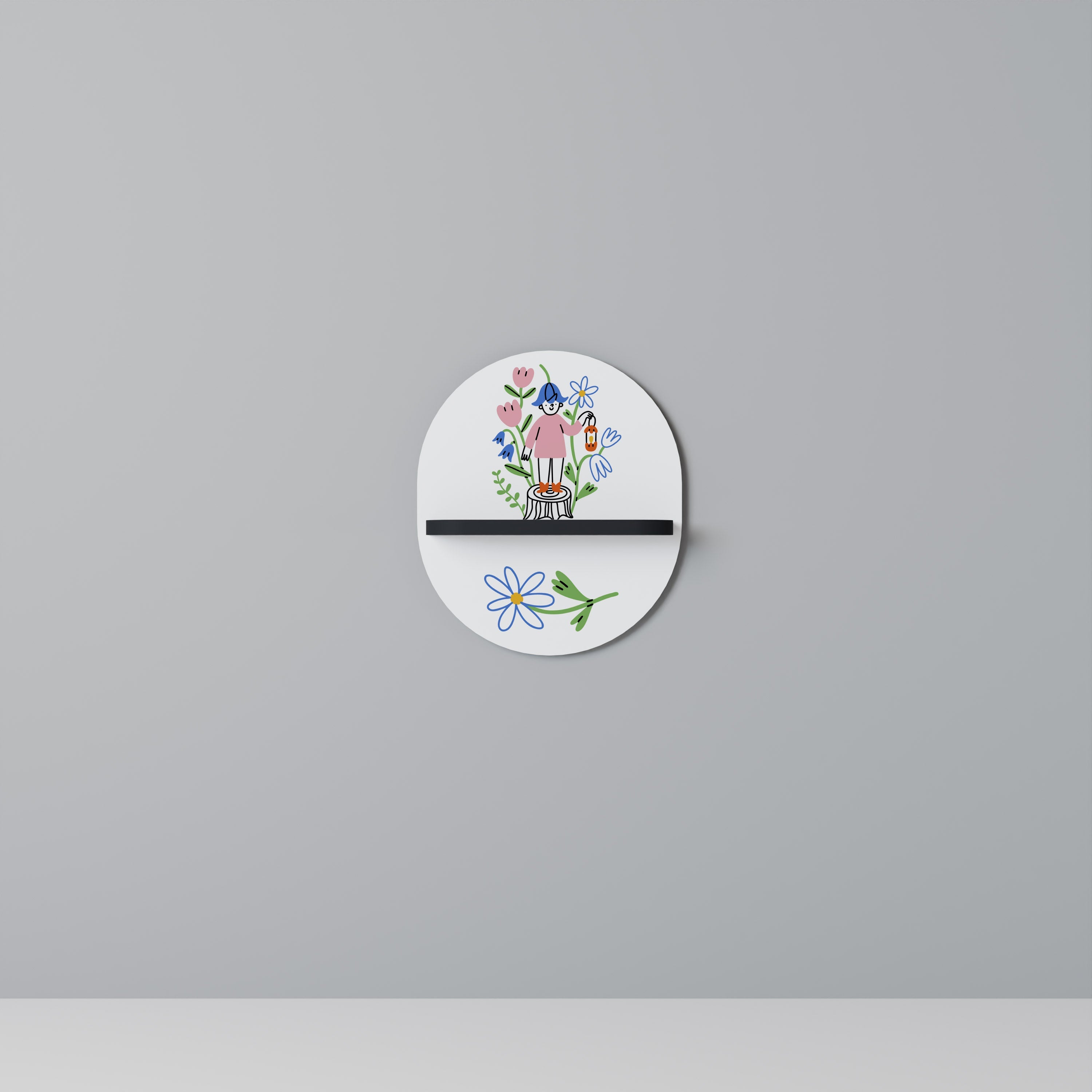 GARDEN GUARDIAN Prateleira Oval Decorativa em Acabamento Preto