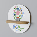 GARDEN GUARDIAN Prateleira Oval Decorativa em Efeito Carvalho