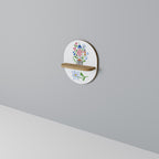 GARDEN GUARDIAN Prateleira Oval Decorativa em Efeito Carvalho