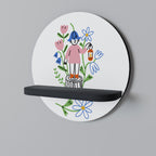 GARDEN GUARDIAN Round Art Shelf In Black Finish