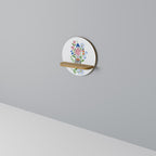 GARDEN GUARDIAN Prateleira Redonda Decorativa em Efeito Carvalho