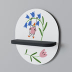 GARDEN JOY Prateleira Oval Decorativa em Acabamento Preto