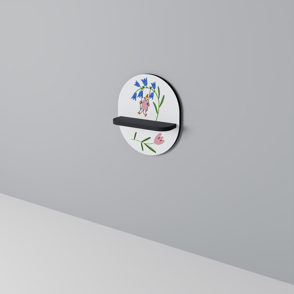 GARDEN JOY Prateleira Oval Decorativa em Acabamento Preto