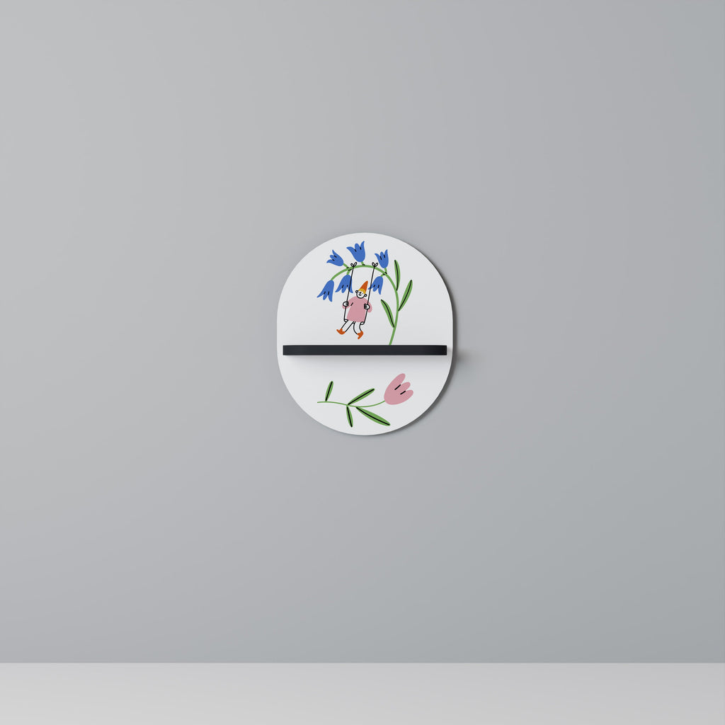 GARDEN JOY Prateleira Oval Decorativa em Acabamento Preto