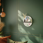 GARDEN JOY Prateleira Oval Decorativa em Acabamento Preto