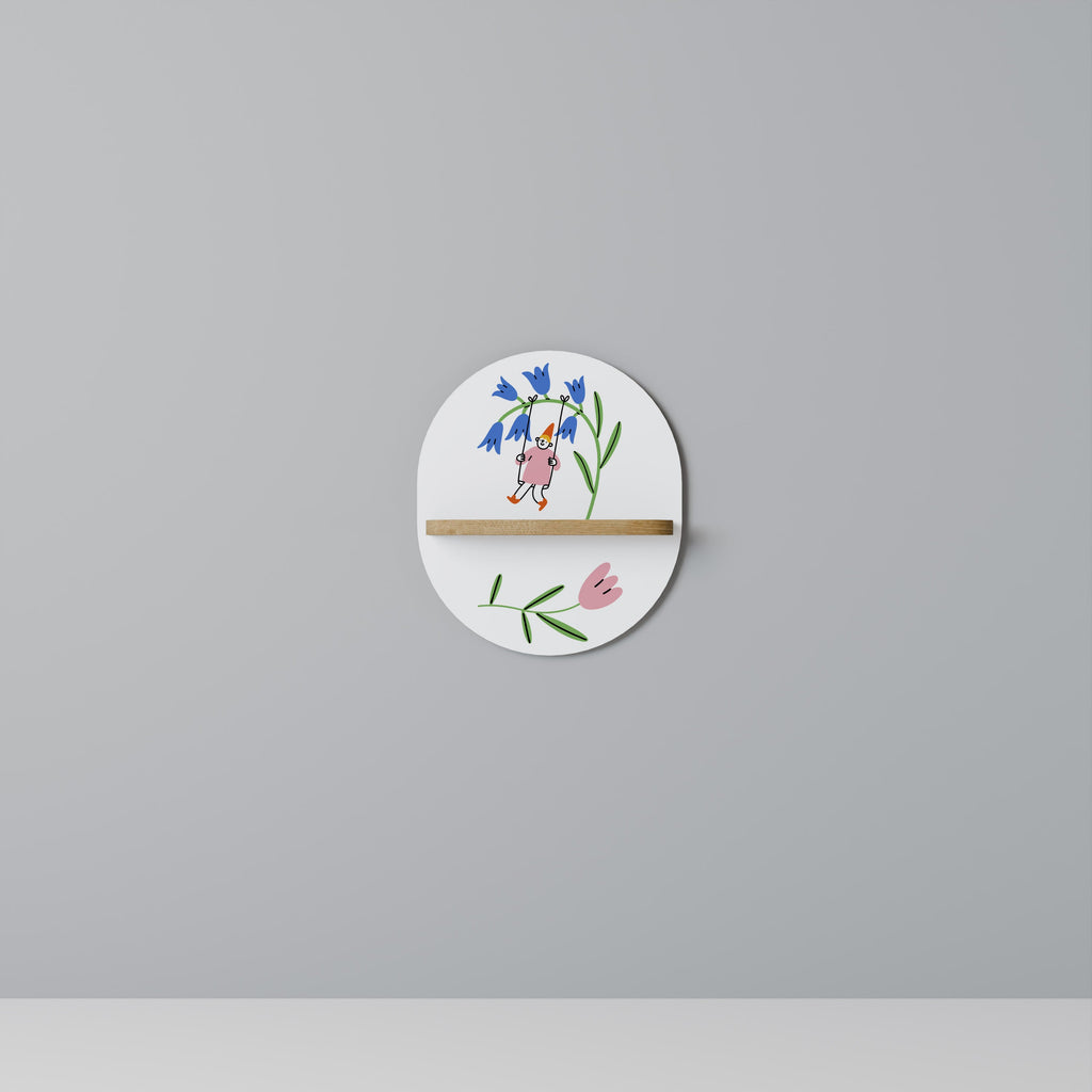 GARDEN JOY Prateleira Oval Decorativa em Efeito Carvalho