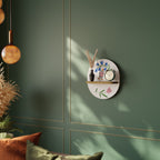 GARDEN JOY Prateleira Oval Decorativa em Efeito Carvalho