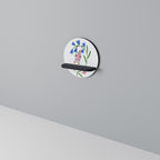 GARDEN JOY Round Art Shelf In Black Finish