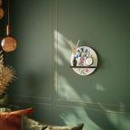 GARDEN JOY Round Art Shelf In Black Finish