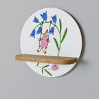 GARDEN JOY Prateleira Redonda Decorativa em Efeito Carvalho