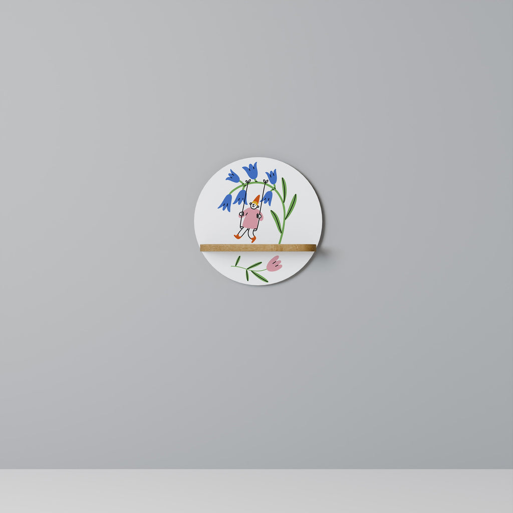 GARDEN JOY Prateleira Redonda Decorativa em Efeito Carvalho