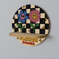 FLOWER POWER Prateleira Redonda Decorativa em Efeito Carvalho
