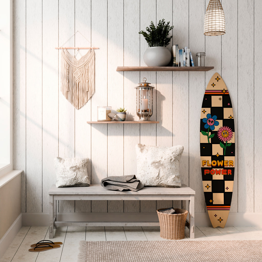 FLOWER POWER Painel Decorativo Prancha de Surf