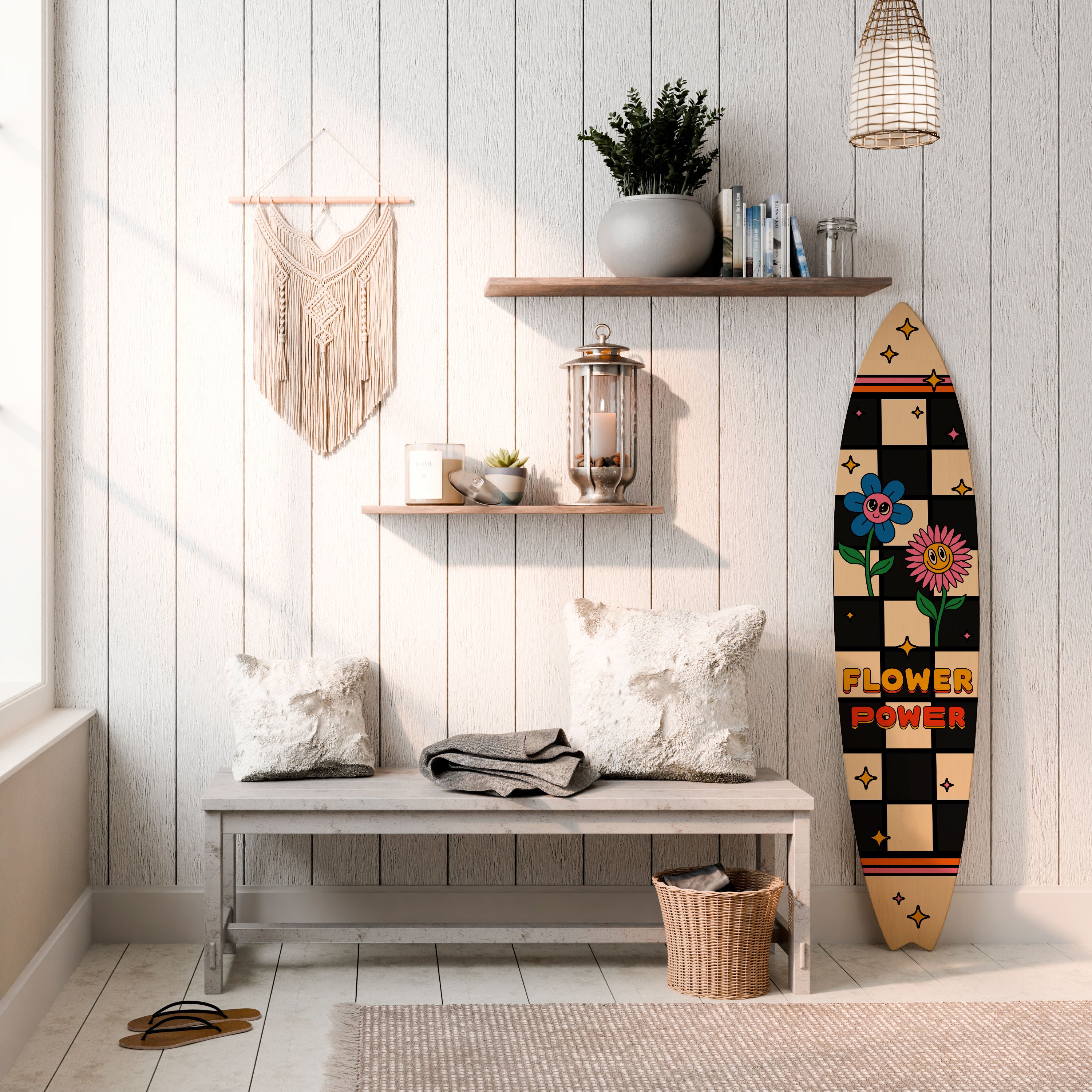FLOWER POWER Surfboard Decorative Panel