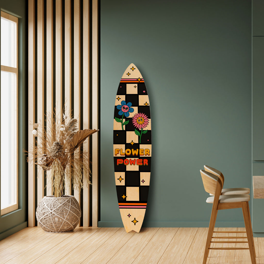 FLOWER POWER Painel Decorativo Prancha de Surf