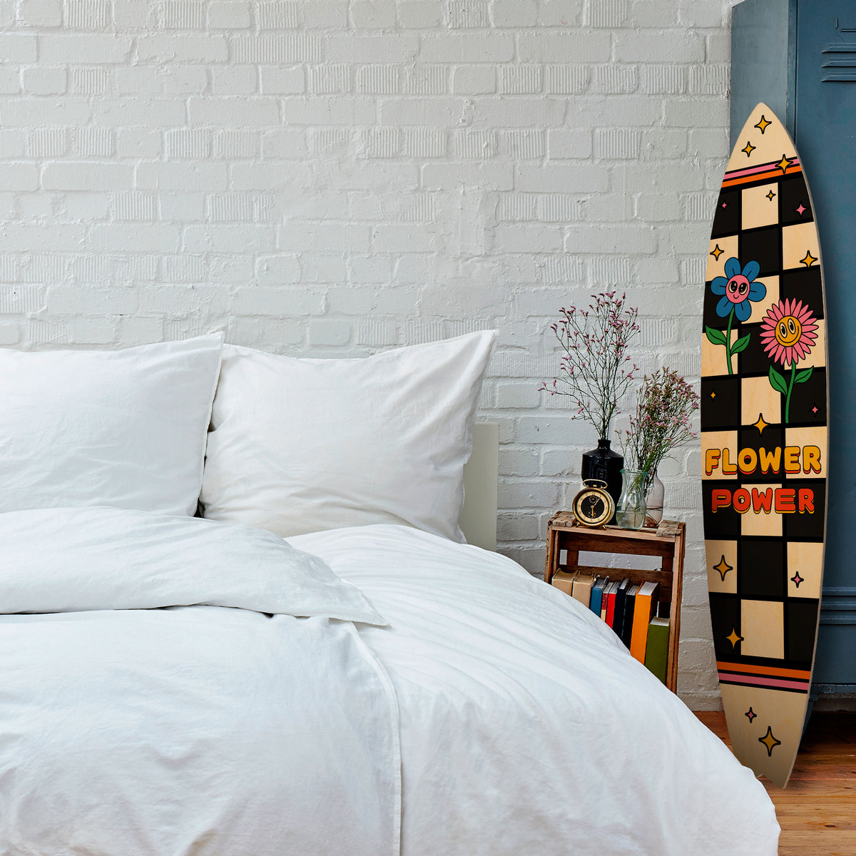 FLOWER POWER Painel Decorativo Prancha de Surf