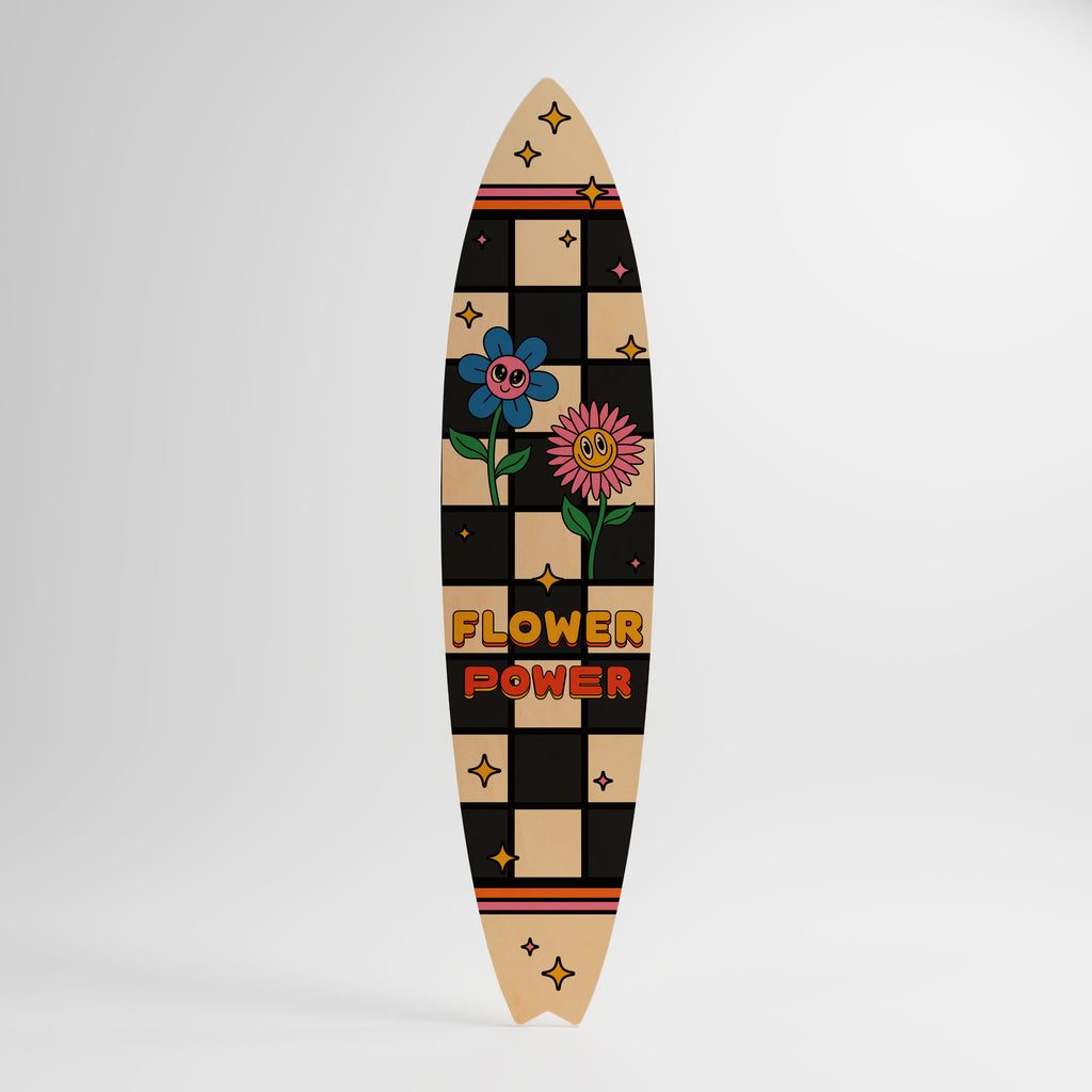FLOWER POWER Decorative Plywood Surfboard