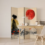 GOLDEN GLOW MEDITATION Biombo Decorativo de 4 Painéis