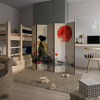 GOLDEN GLOW MEDITATION Biombo Decorativo de 5 Painéis