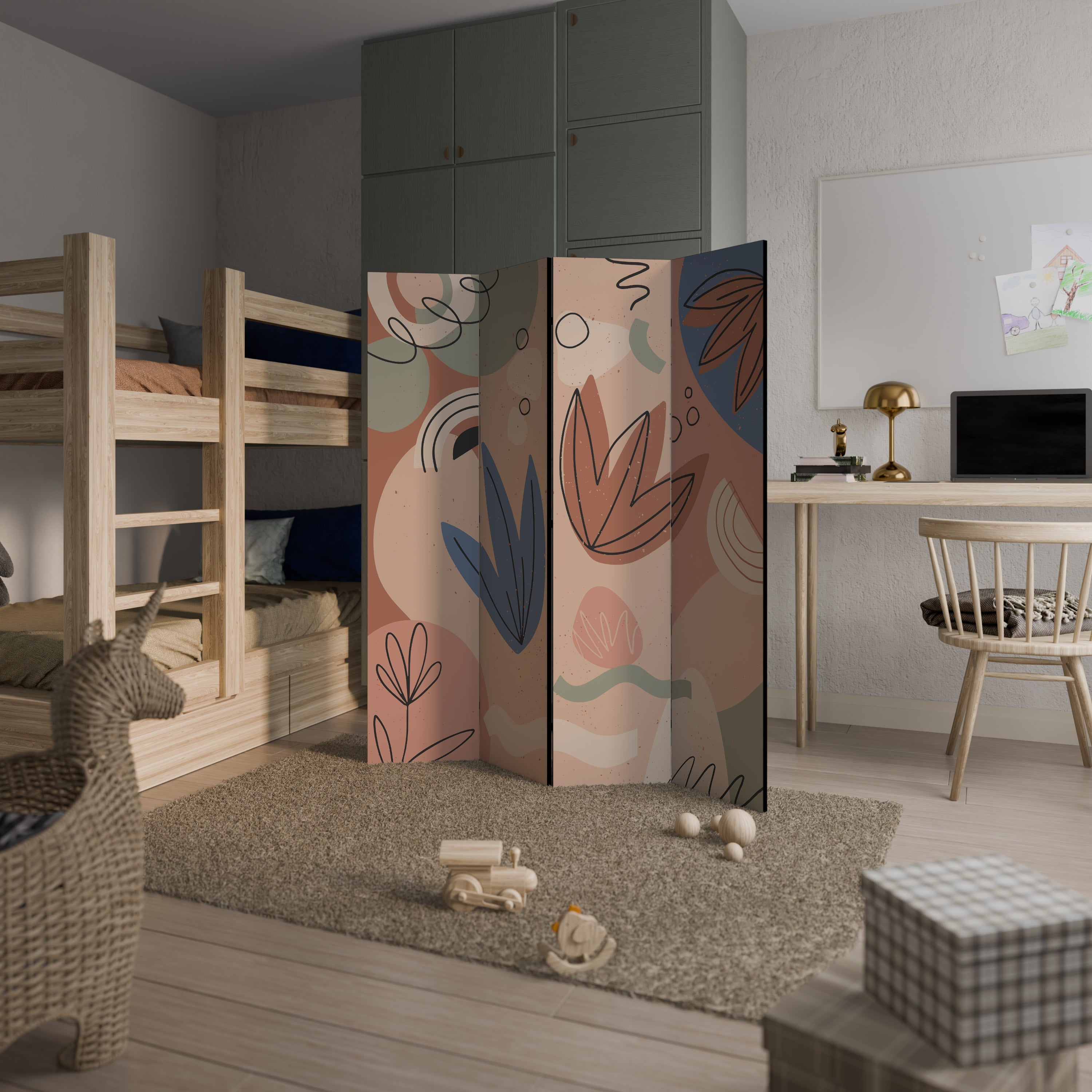 PASTEL DESTINY Biombo Decorativo de 4 Painéis