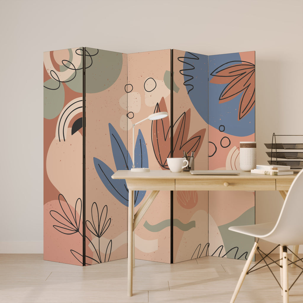PASTEL DESTINY Biombo Decorativo de 5 Painéis