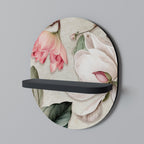 FLORAL GRACE Prateleira Oval Decorativa em Acabamento Preto