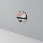 FLORAL GRACE Prateleira Oval Decorativa em Acabamento Preto