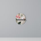 FLORAL GRACE Prateleira Oval Decorativa em Acabamento Preto