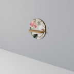 FLORAL GRACE Prateleira Oval Decorativa em Efeito Carvalho