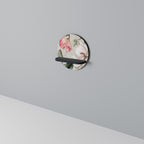 FLORAL GRACE Prateleira Redonda Decorativa em Acabamento Preto