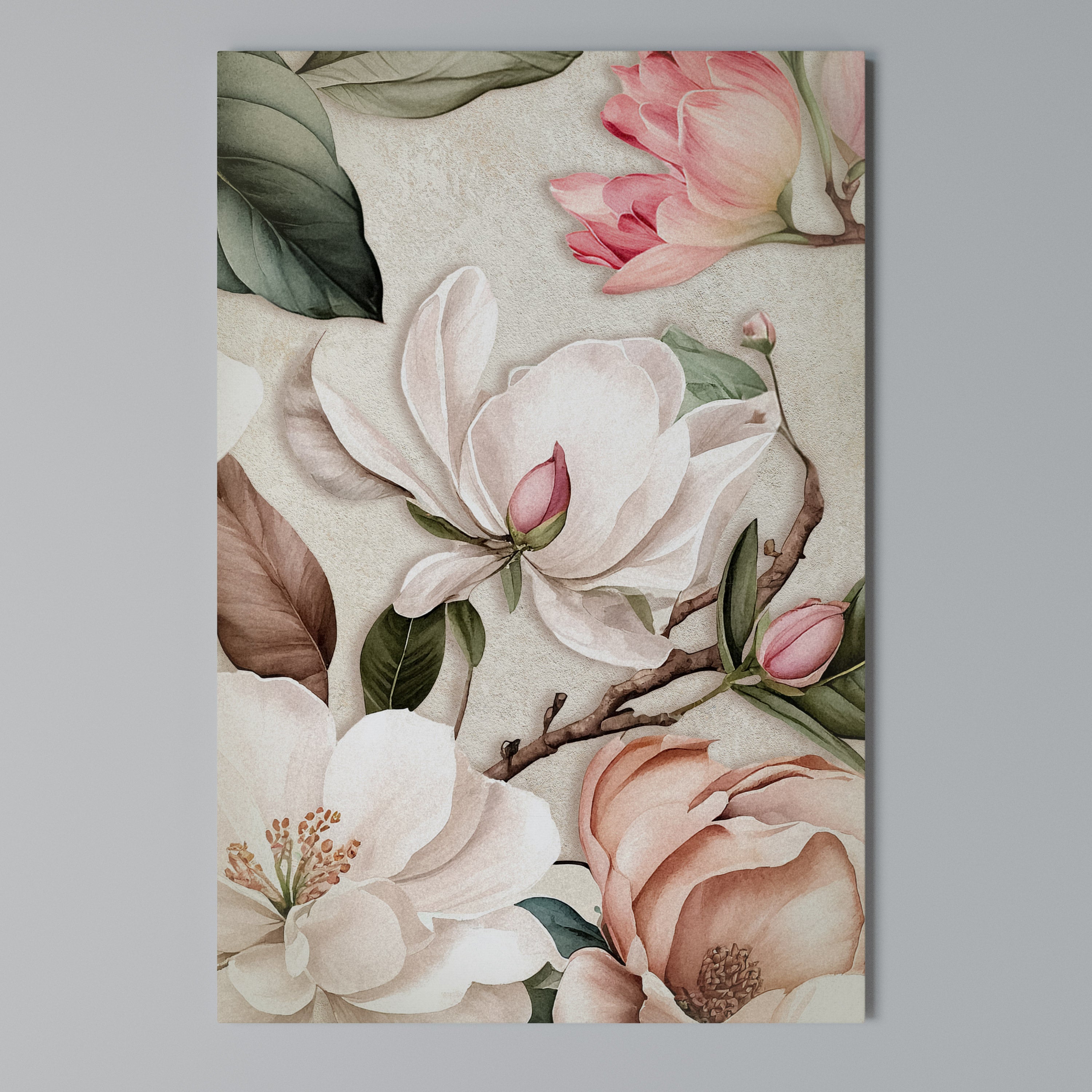 FLORAL GRACE Quadro em tela vertical