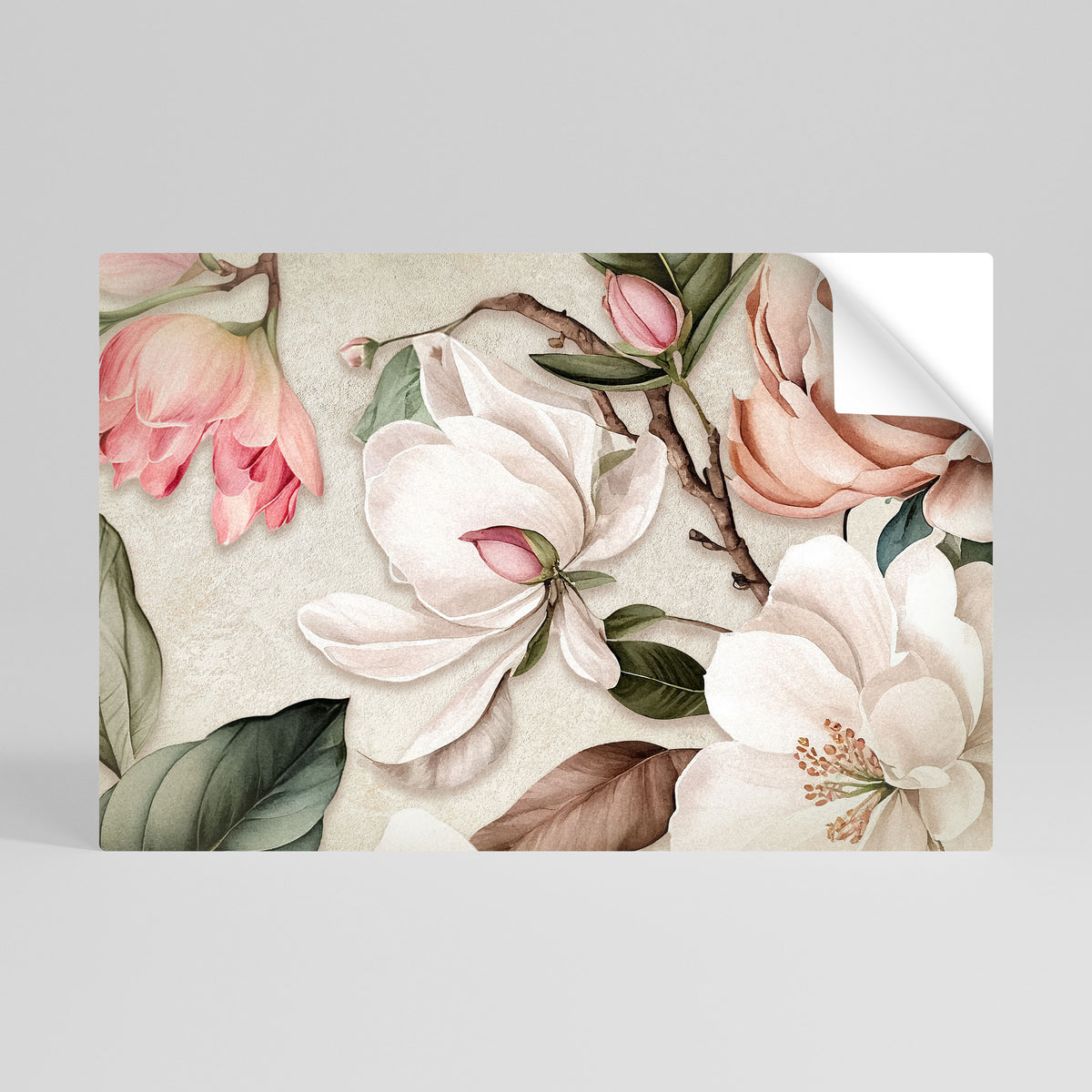 FLORAL GRACE Póster Autocolante Horizontal