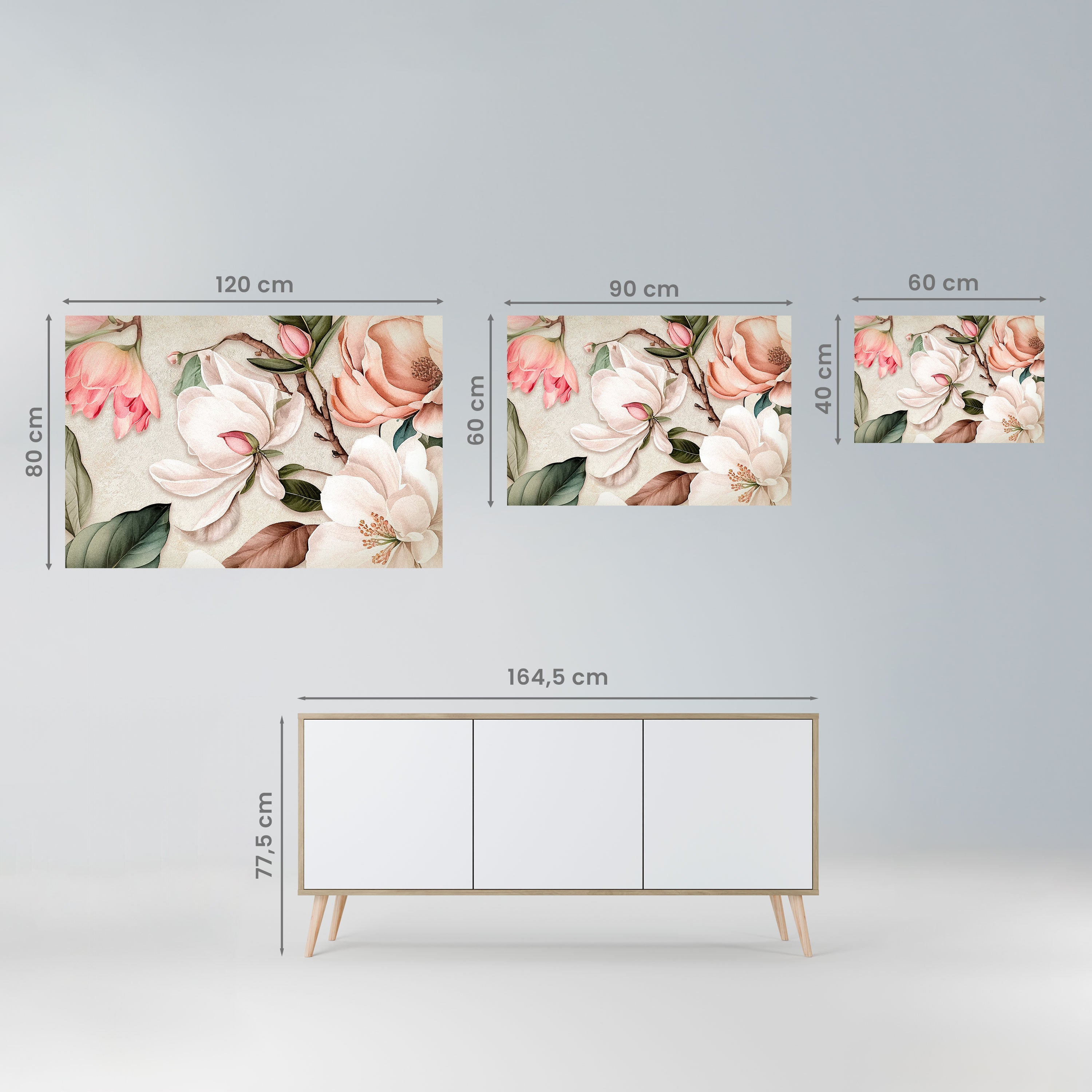 FLORAL GRACE Peel and Stick Horizontal Poster