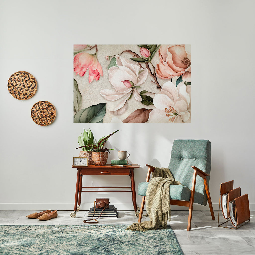 FLORAL GRACE Peel and Stick Horizontal Poster